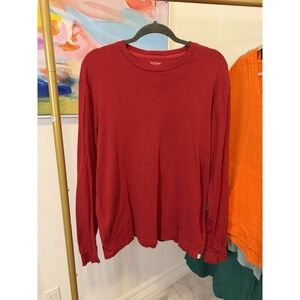 Burt's Bees Women's‎ Red Long Sleeve Shirt Large Organic Cotton